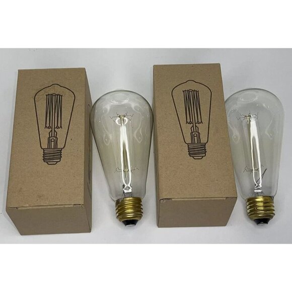 Model ST64 E26 Edison Bulb (Lot Of 2) 120V 60W - Picture 1 of 7